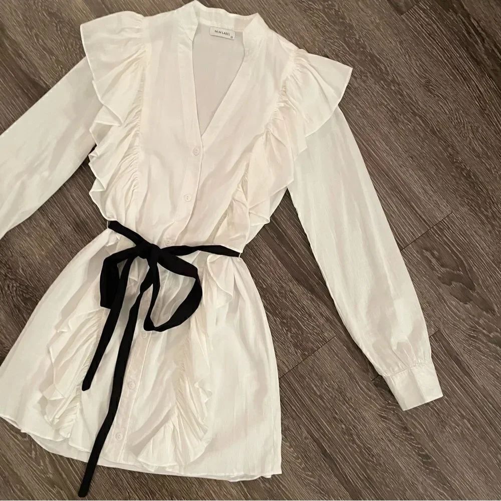 Mlm Label Miller Ruffle Shirtdress - Picture 3 of 10